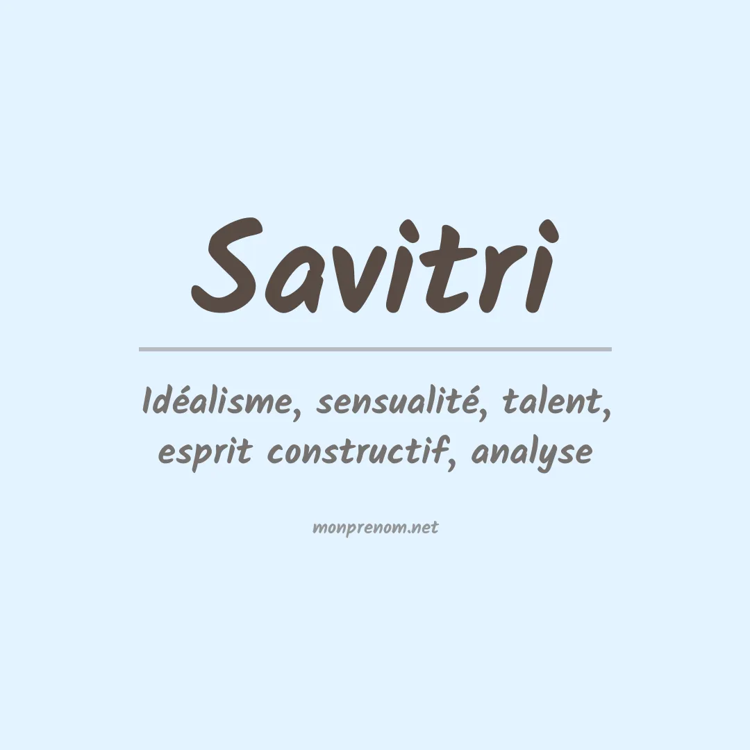 Signification du prénom Savitri