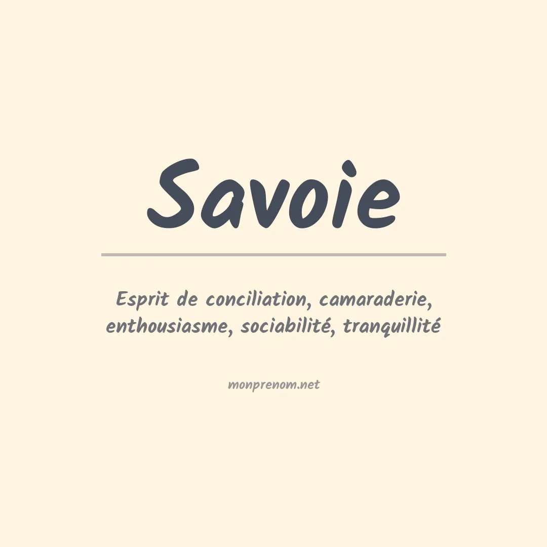 Signification du prénom Savoie