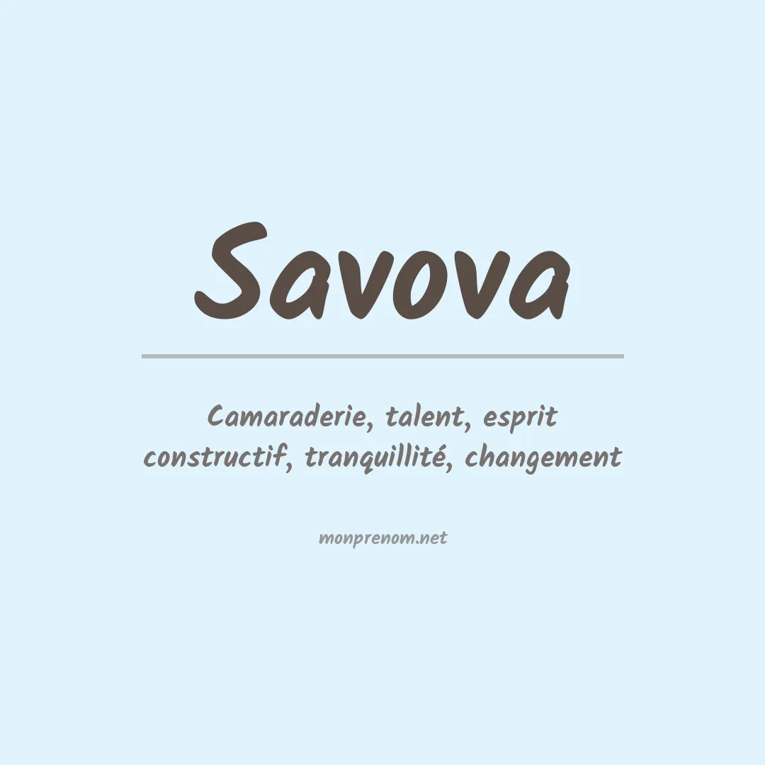 Signification du prénom Savova