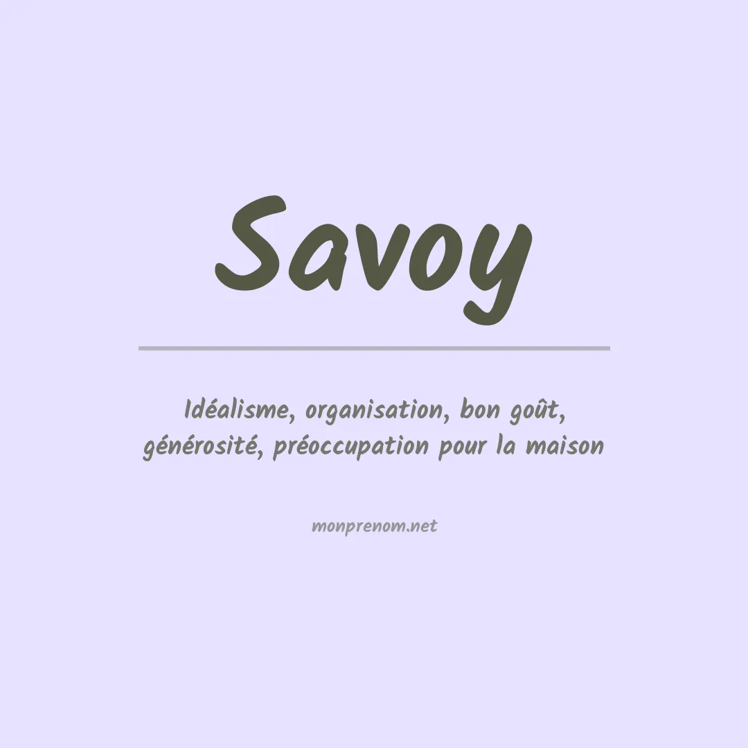 Prénom Savoy