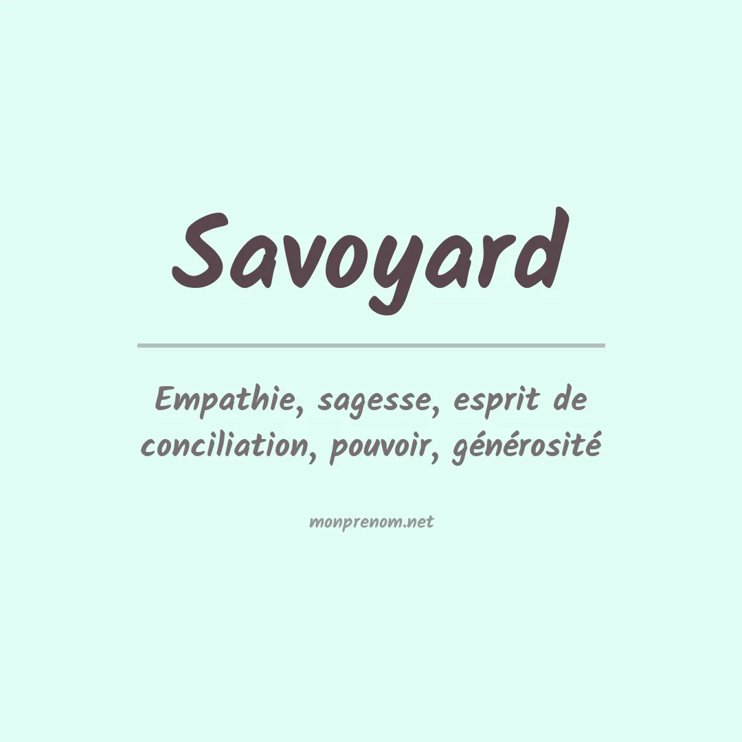 Prénom Savoyard
