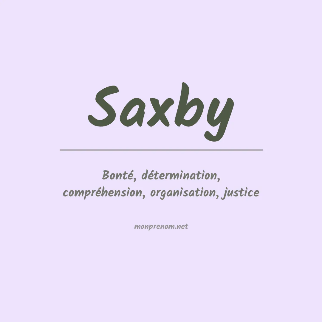 Prénom Saxby