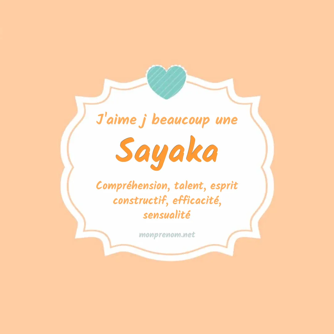 J'aime beaucoup Sayaka