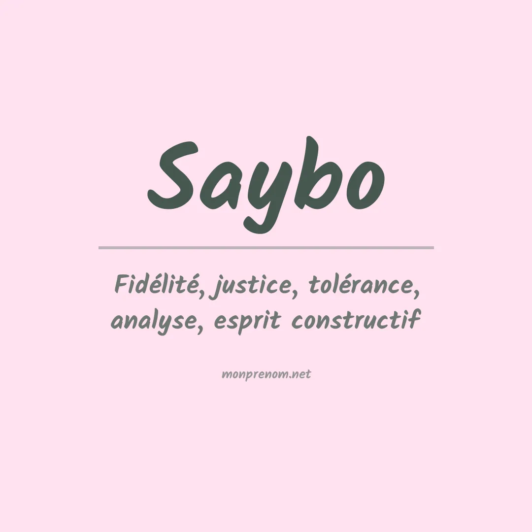 Signification du prénom Saybo