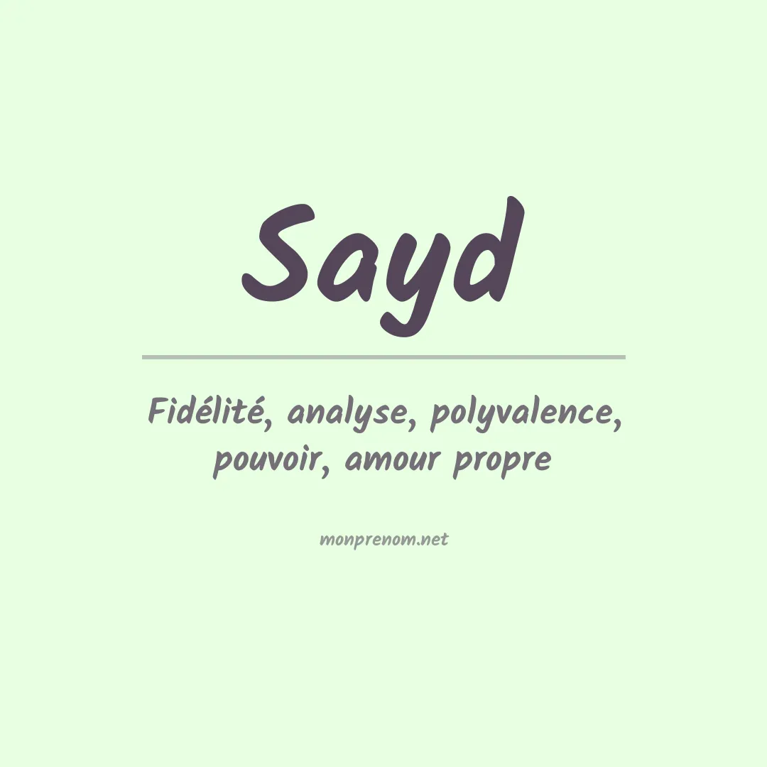 Prénom Sayd