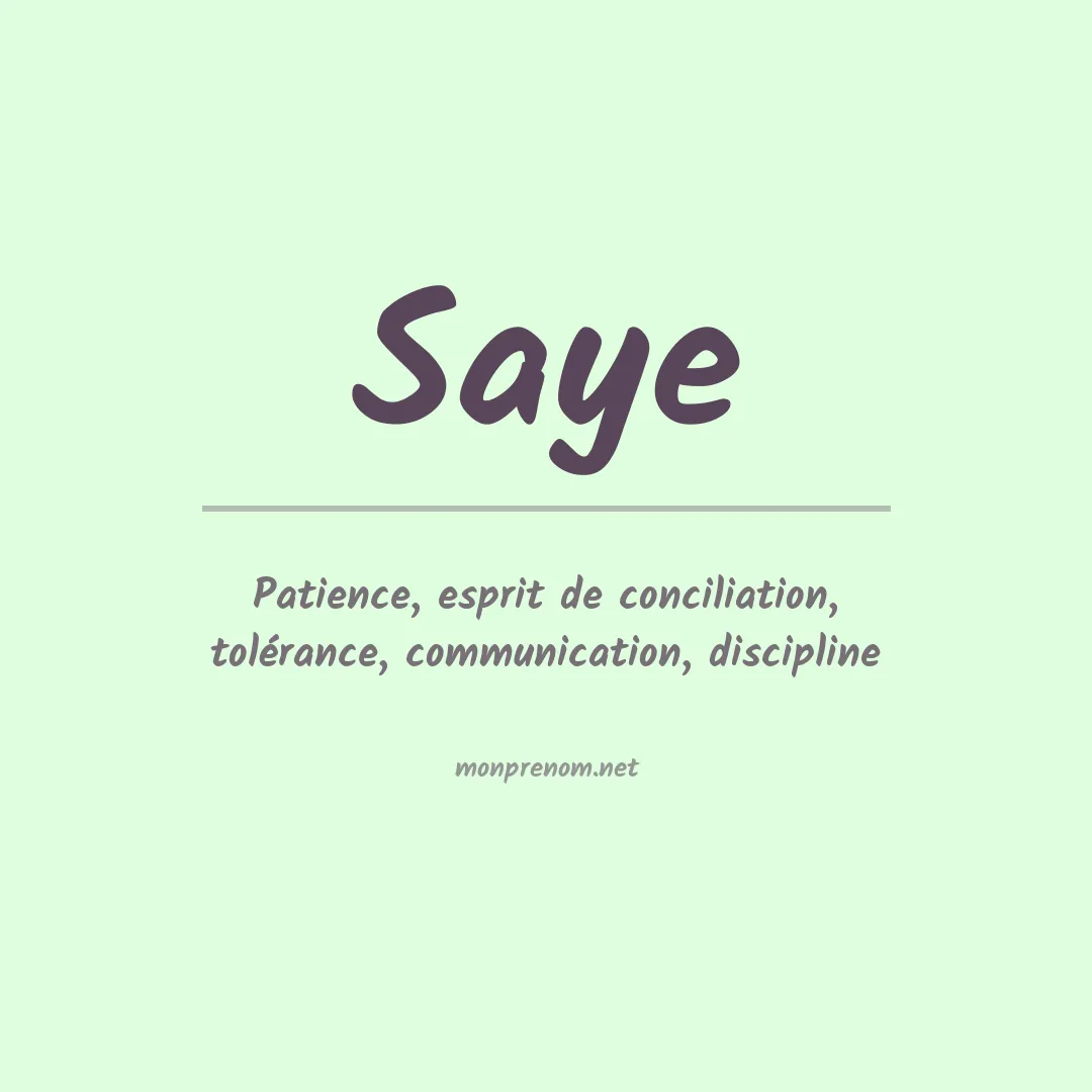 Prénom Saye