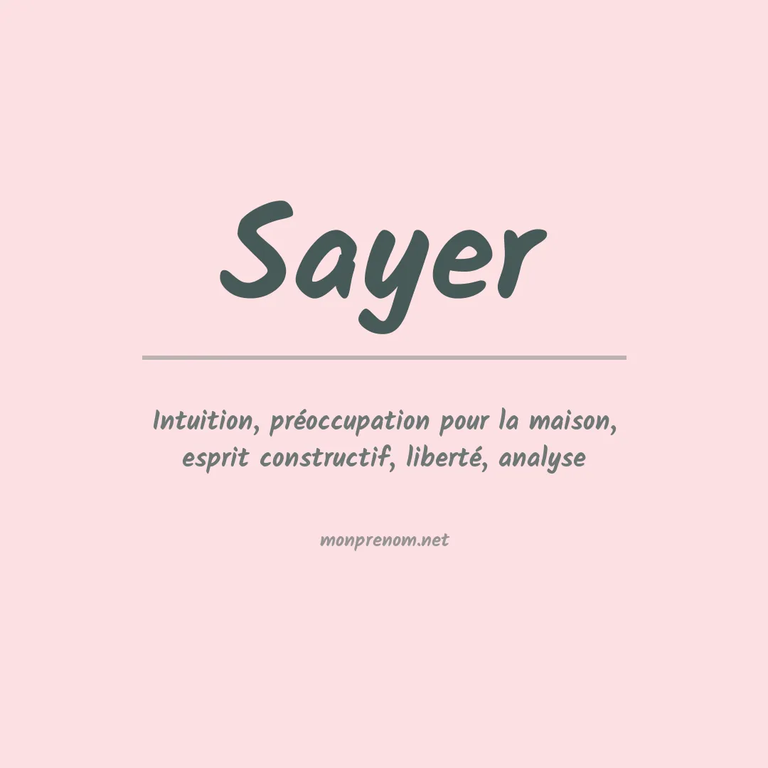 Prénom Sayer