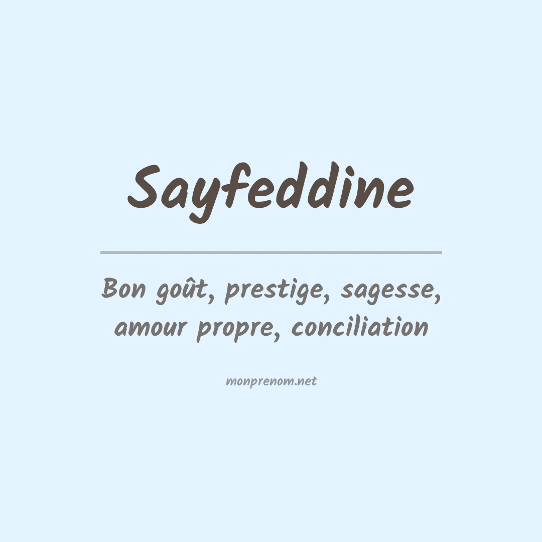 Signification du prénom Sayfeddine