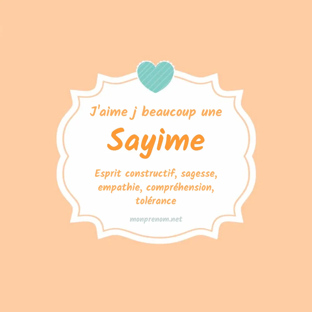 J'aime beaucoup Sayime