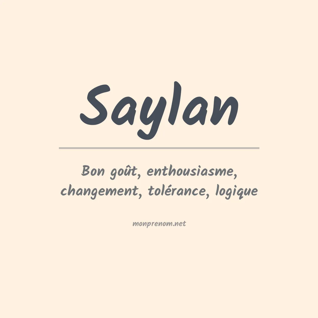 Signification du prénom Saylan
