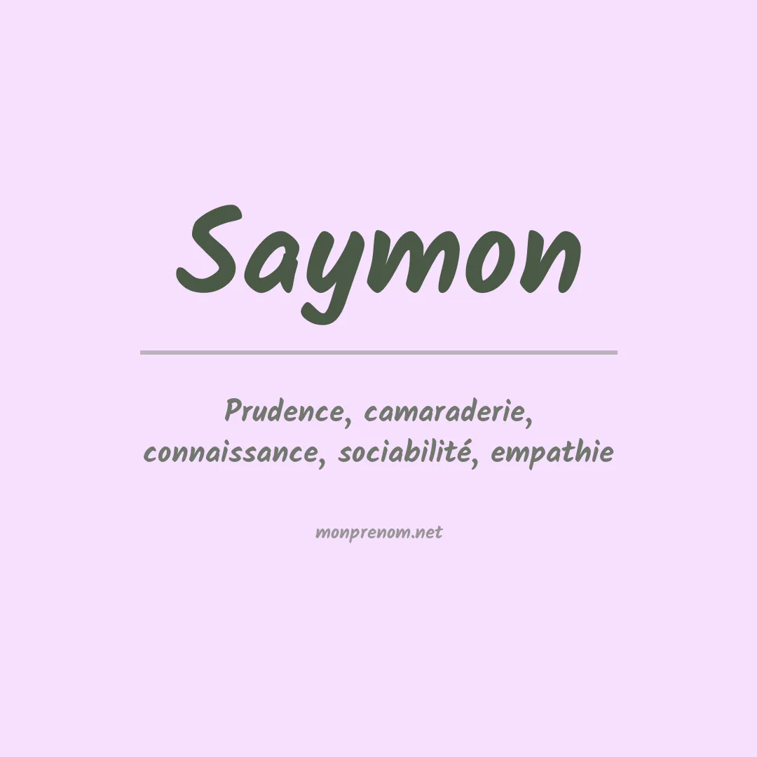 Signification du prénom Saymon