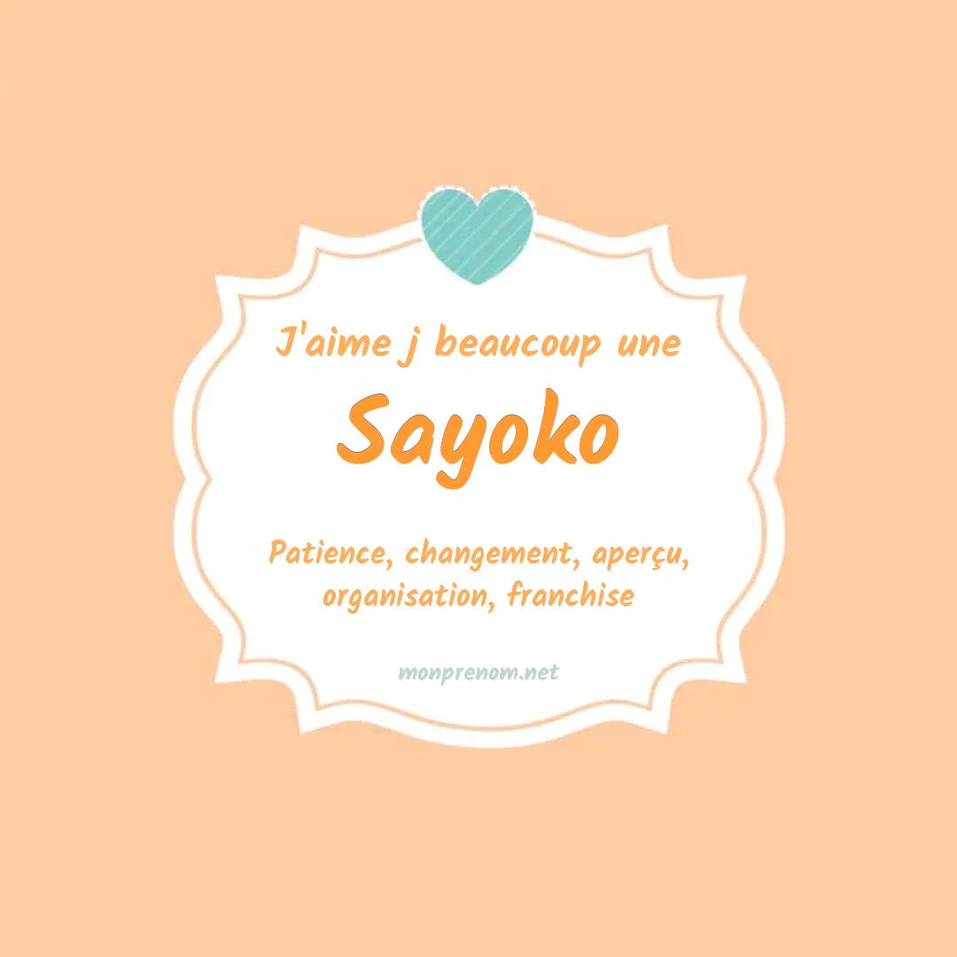 J'aime beaucoup Sayoko
