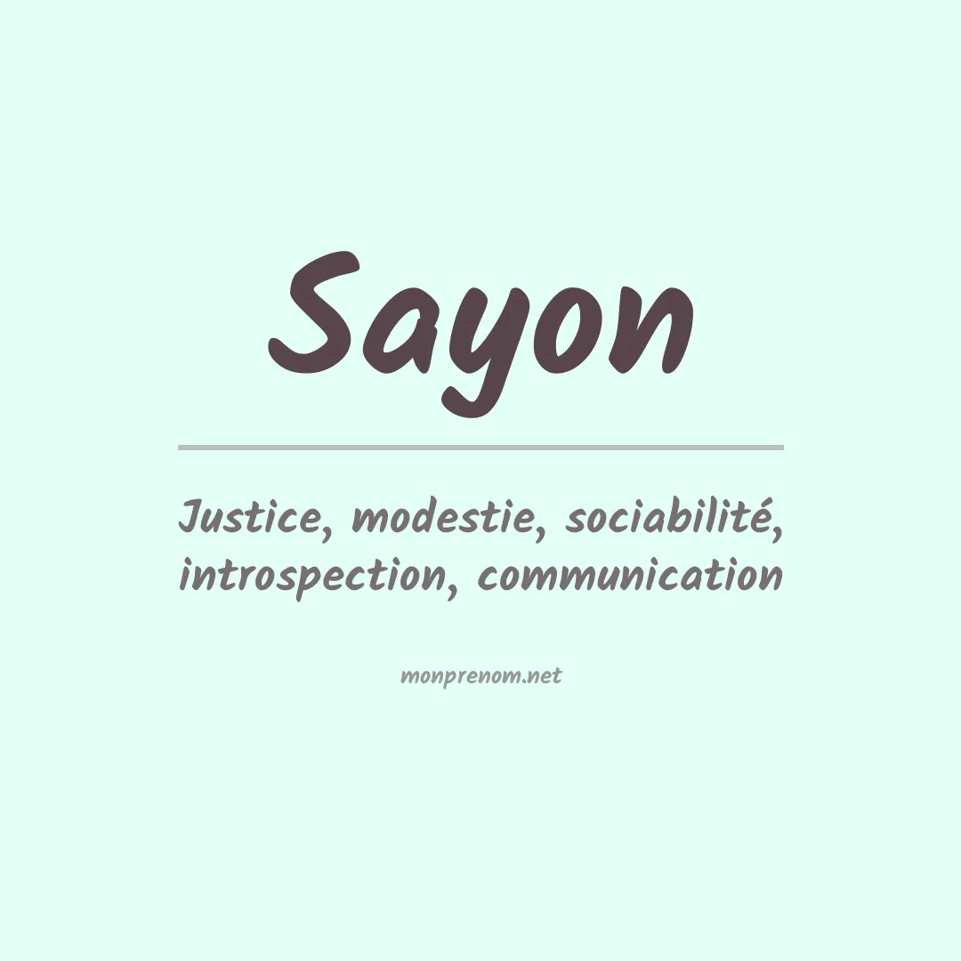 Prénom Sayon