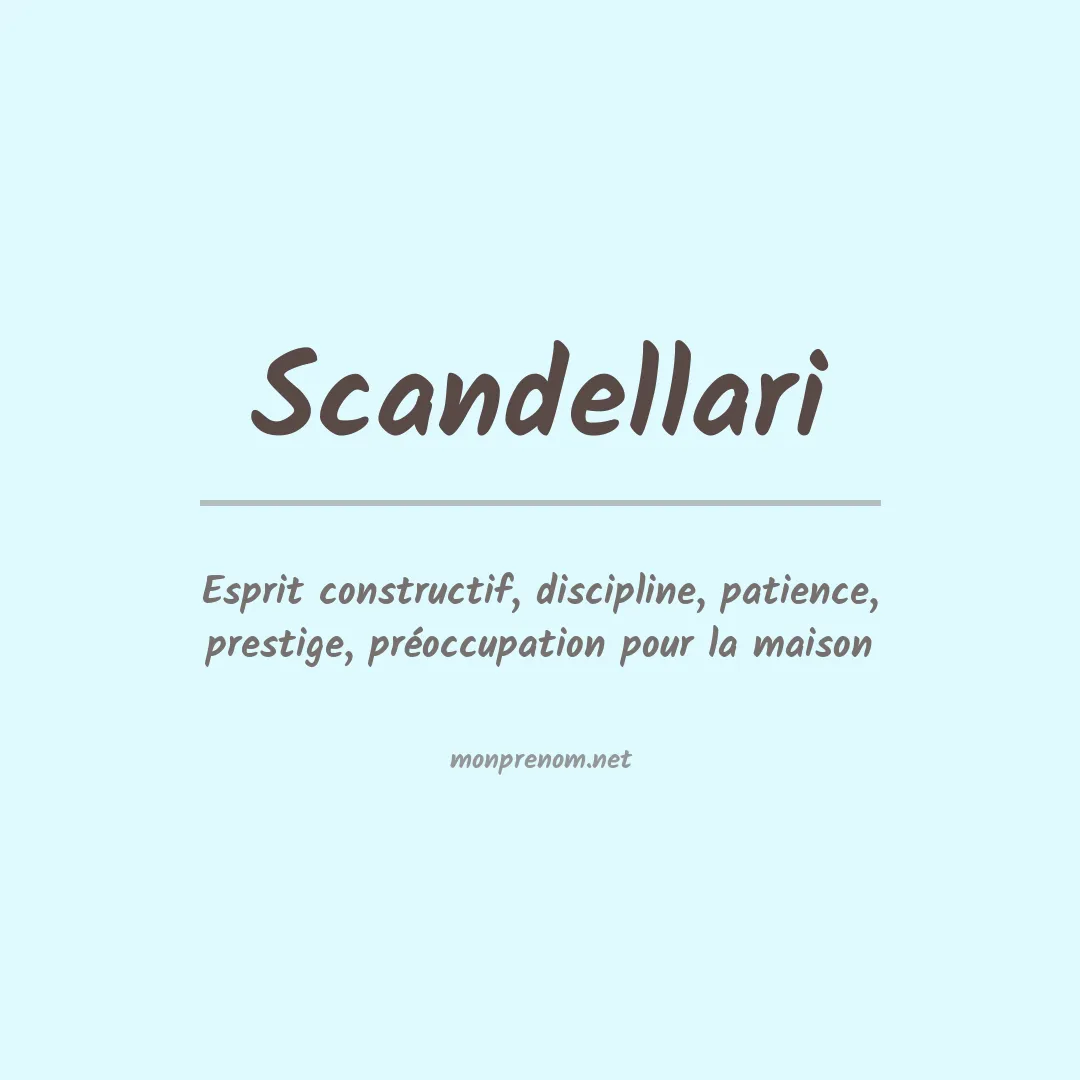 Signification du prénom Scandellari