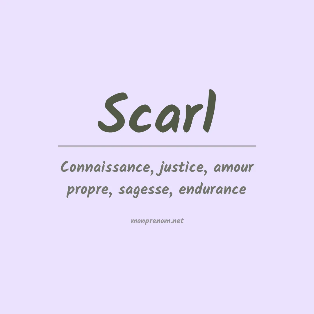Signification du prénom Scarl
