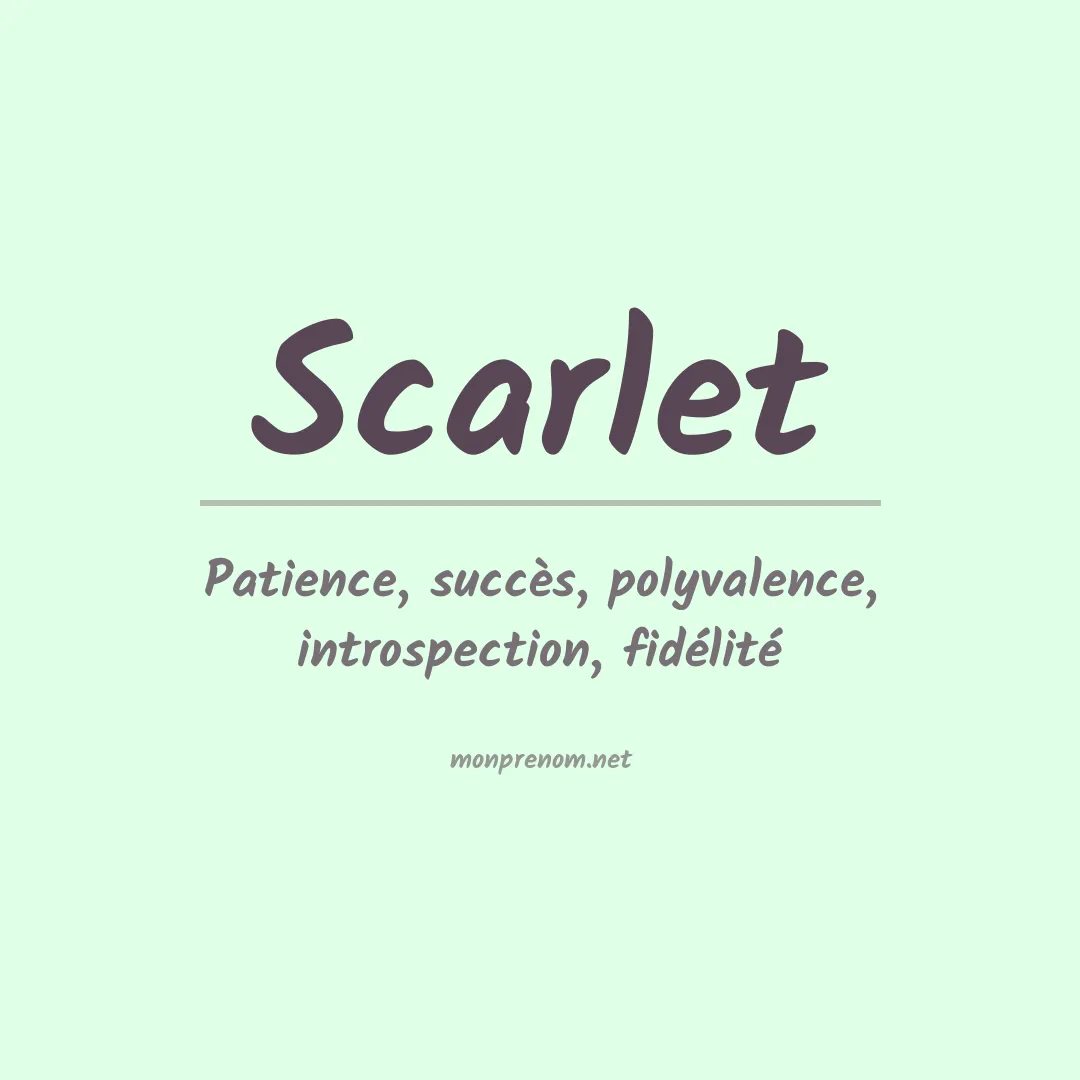 Signification du prénom Scarlet