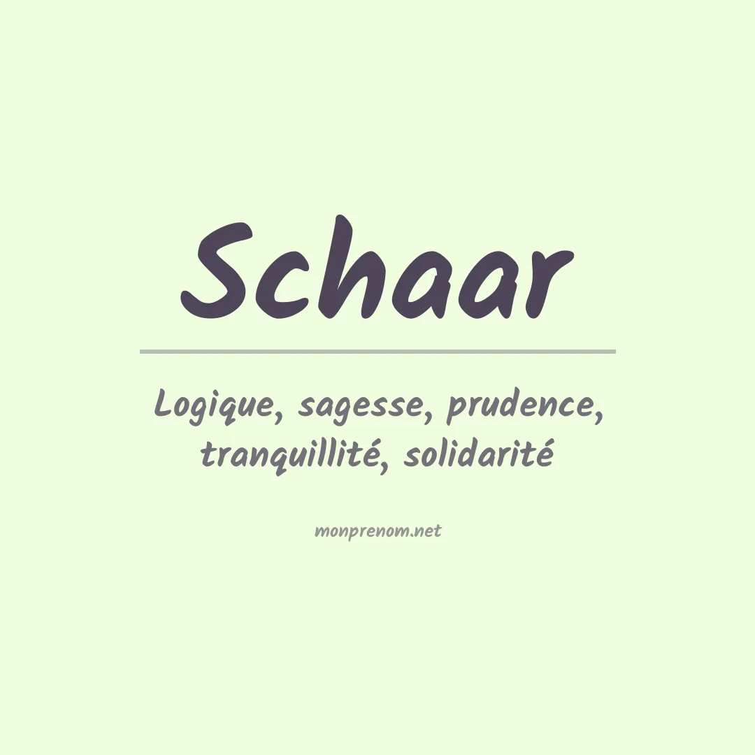 Prénom Schaar