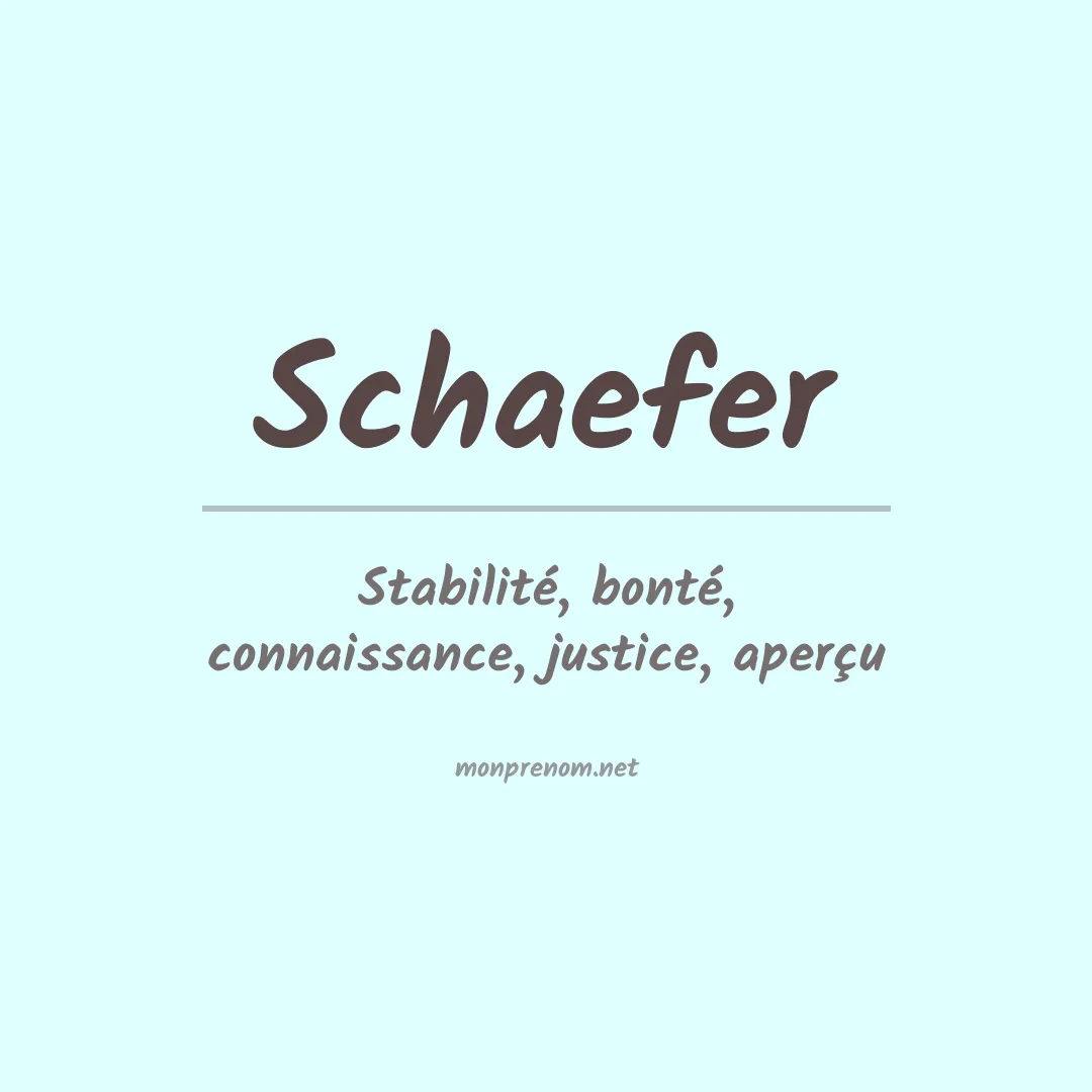 Prénom Schaefer