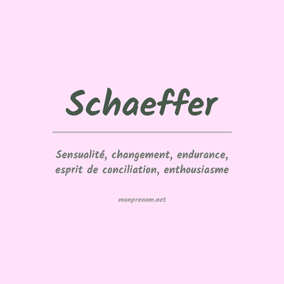 Prénom Schaeffer