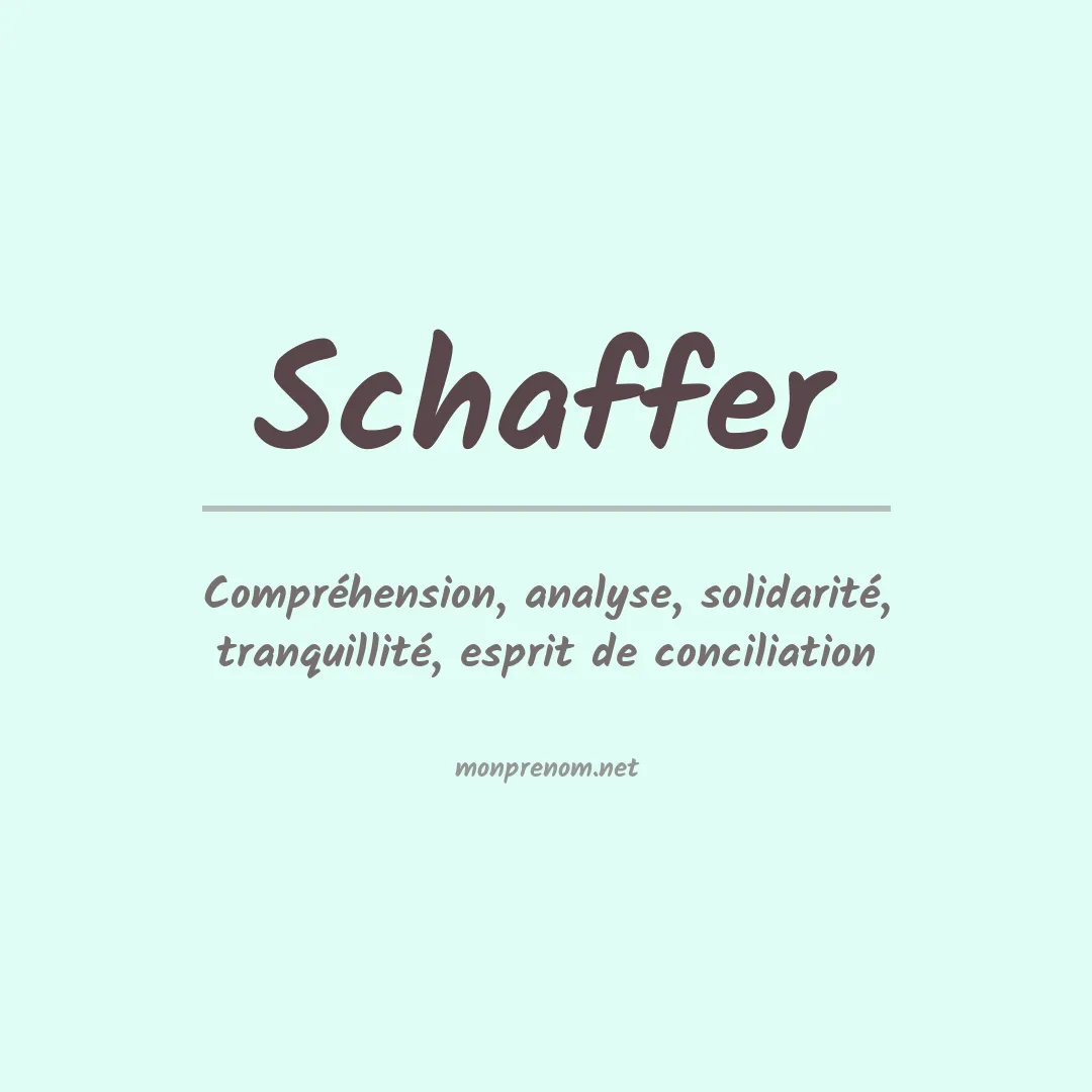 Prénom Schaffer