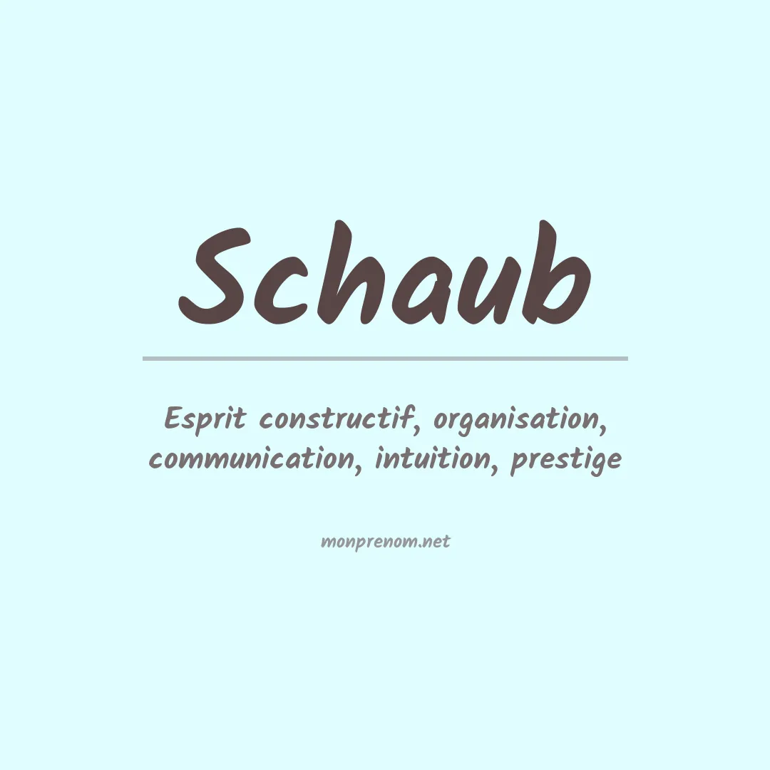 Prénom Schaub