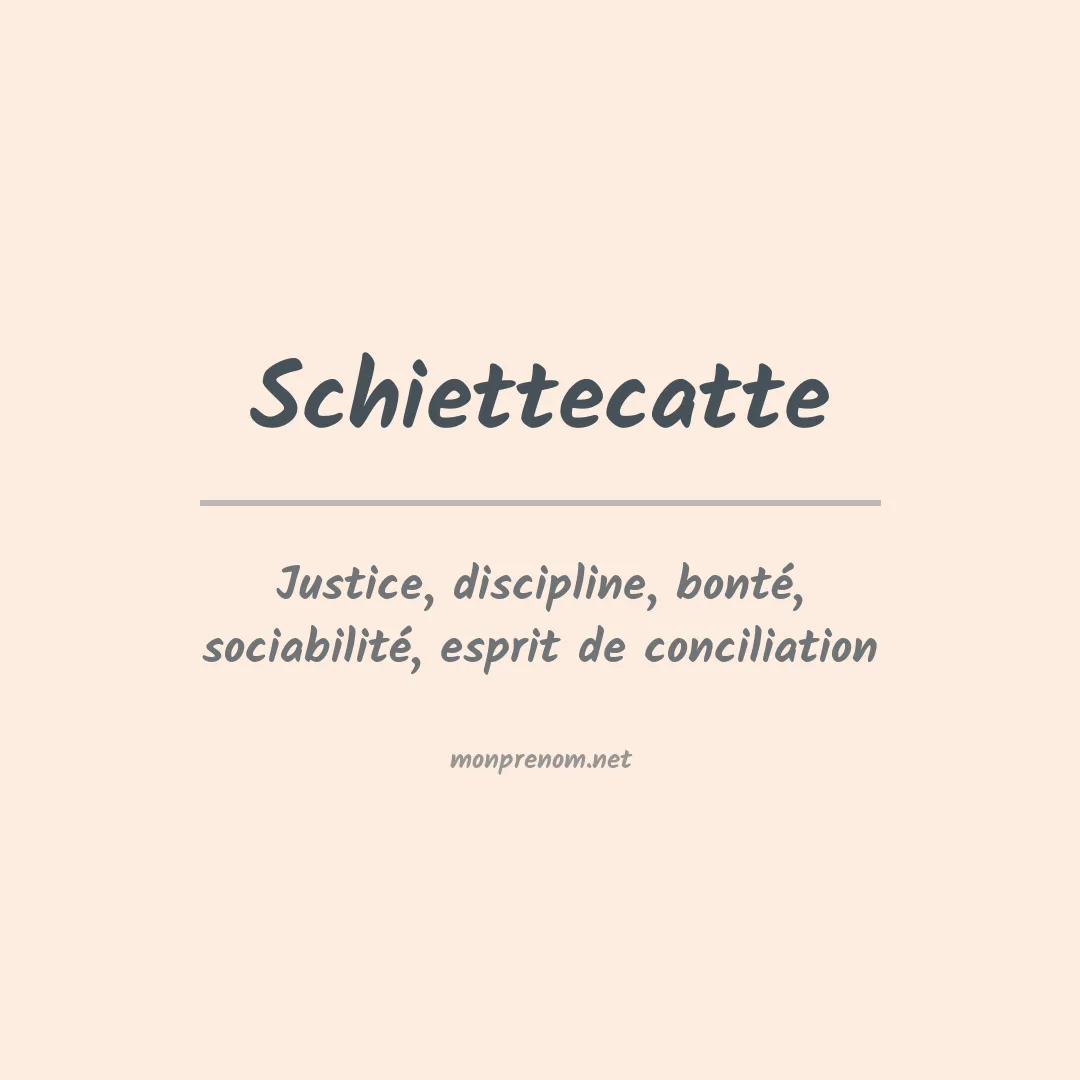 Signification du prénom Schiettecatte