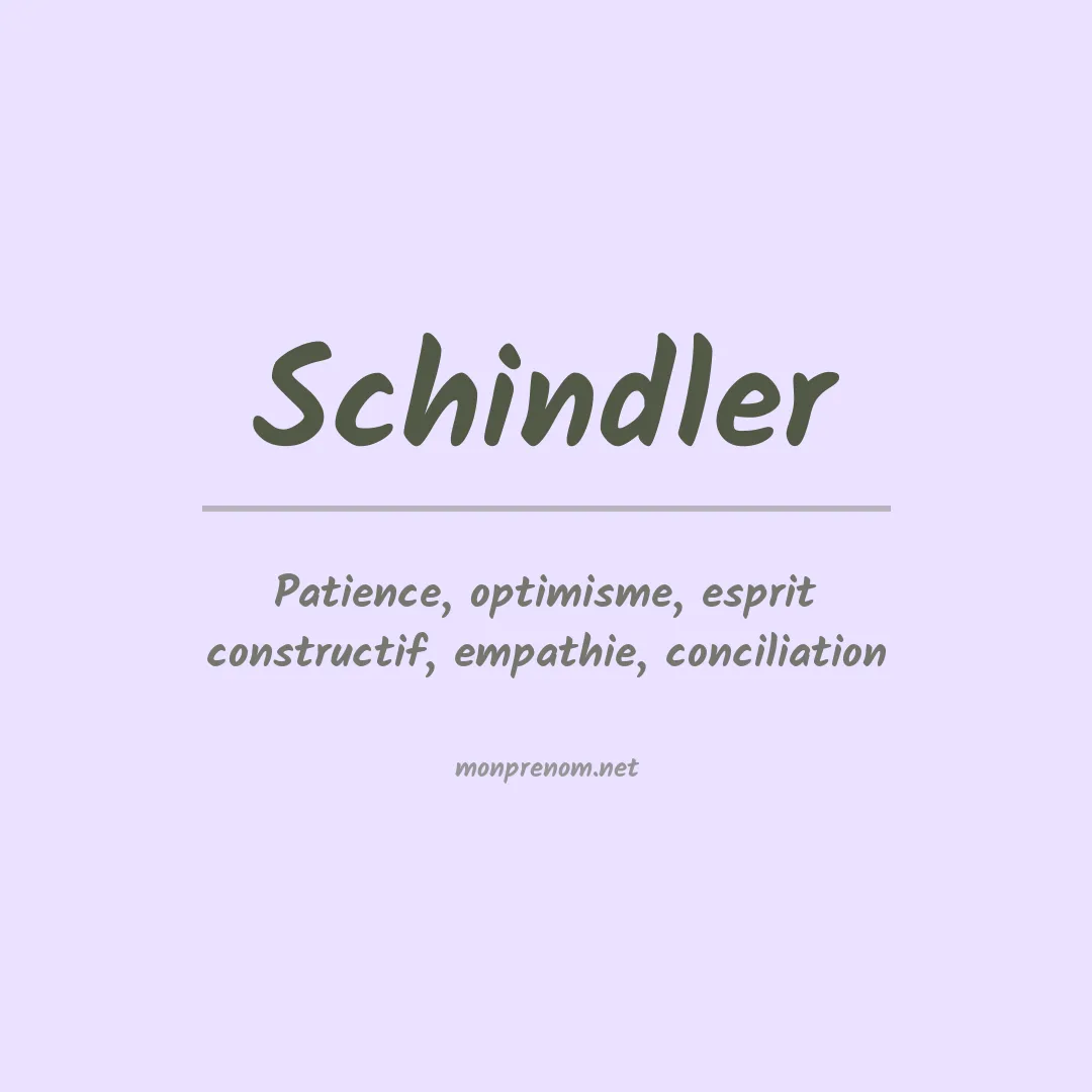 Prénom Schindler