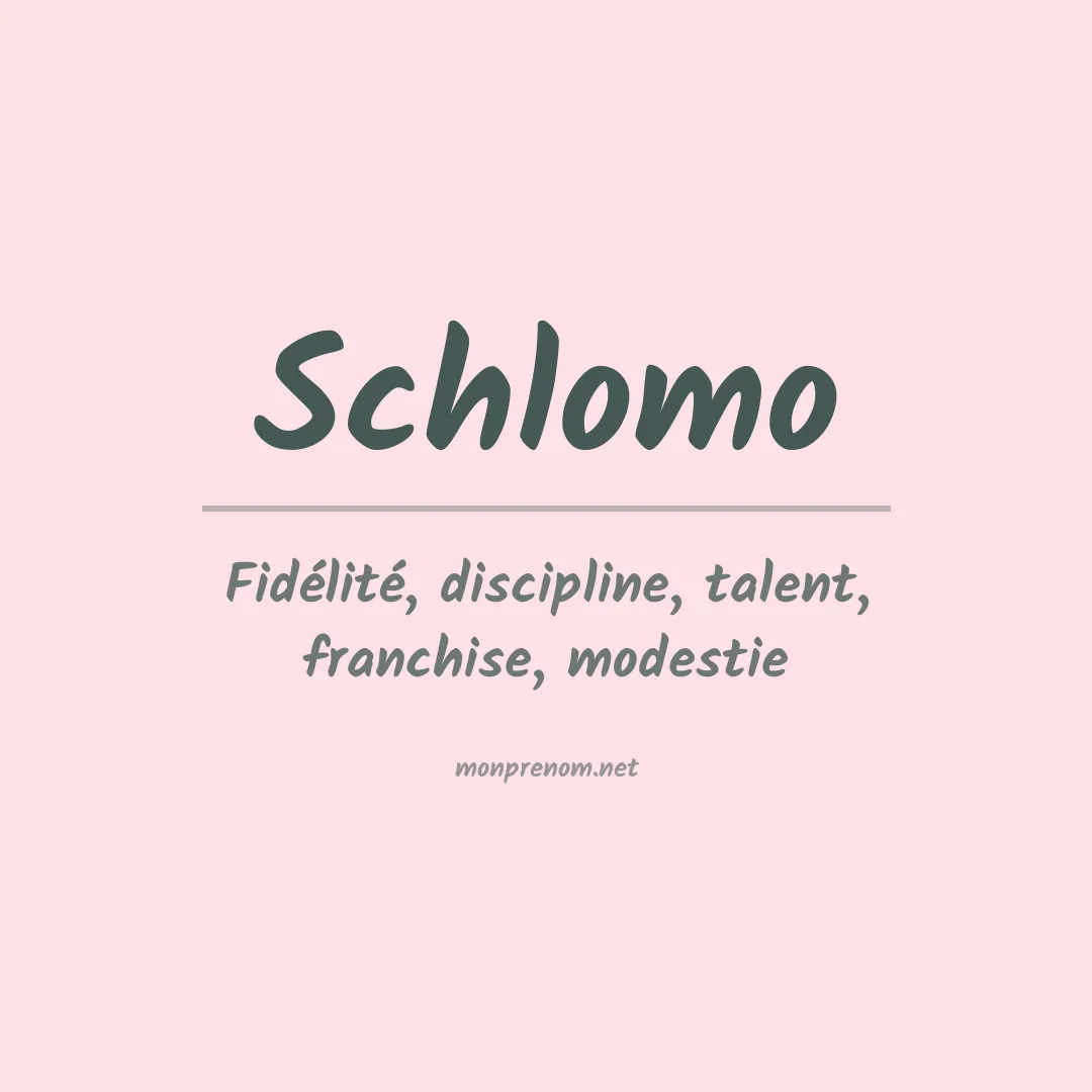Prénom Schlomo