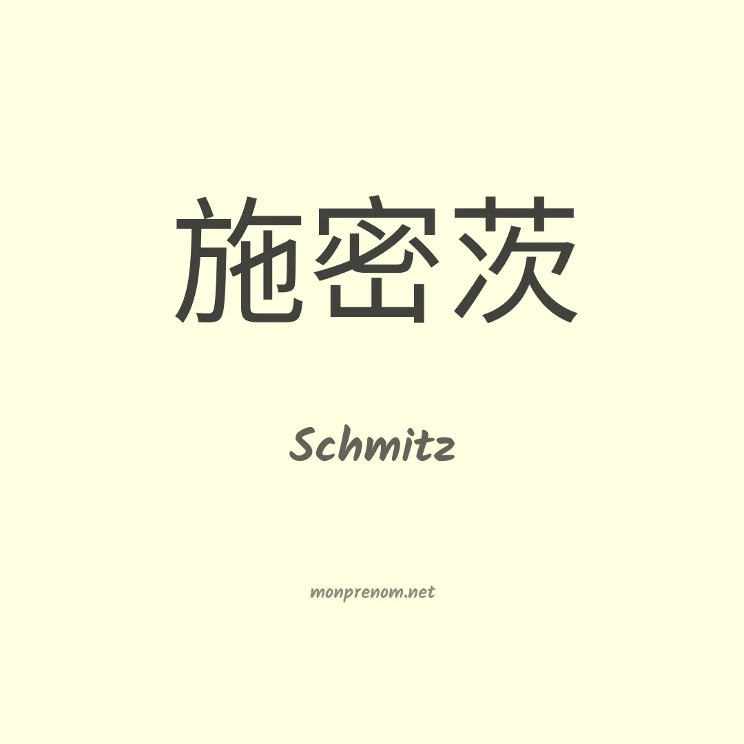 Schmitz en chinois