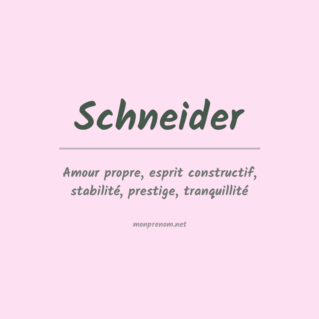 Prénom Schneider