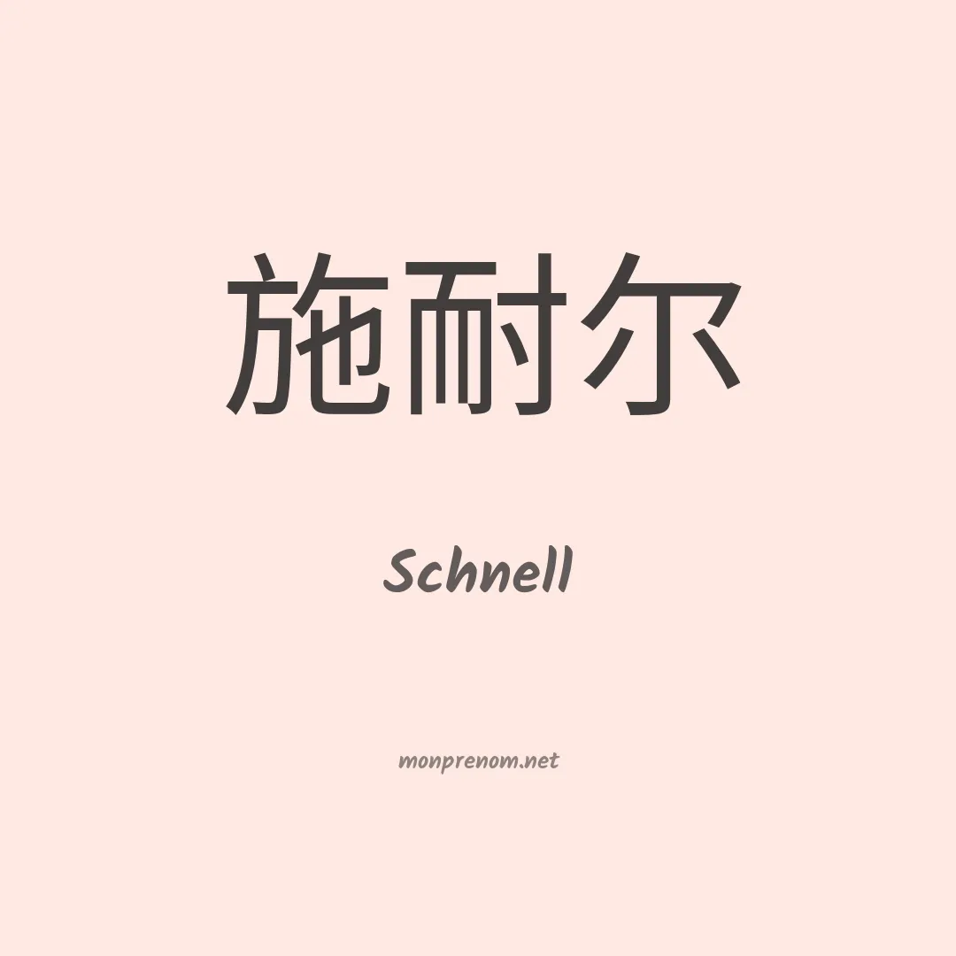 Schnell en chinois