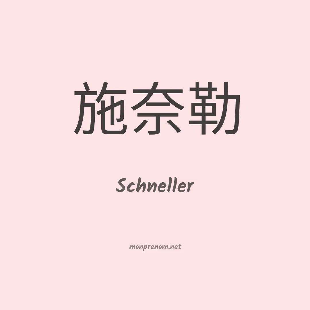 Schneller en chinois