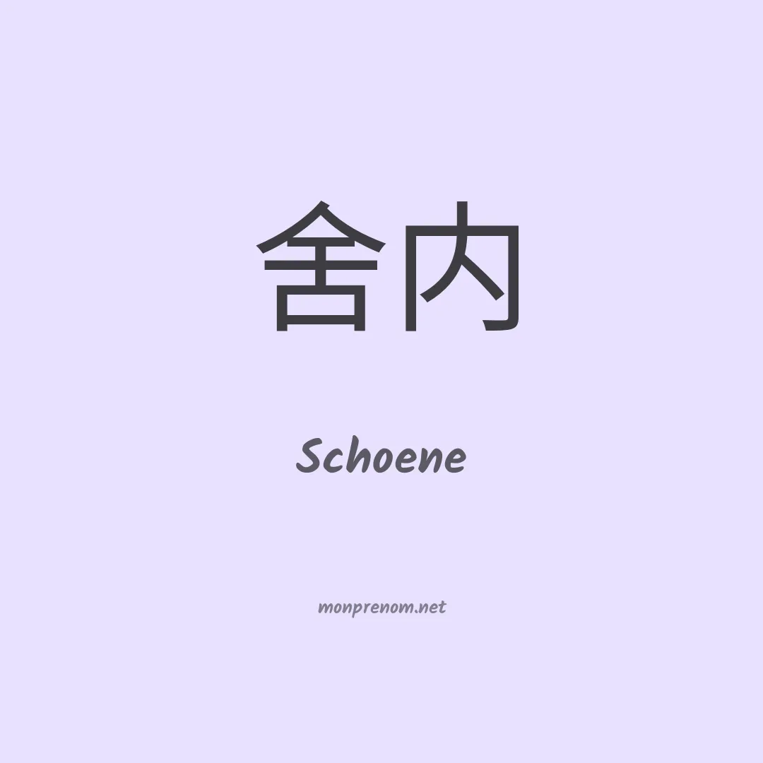 Schoene en chinois