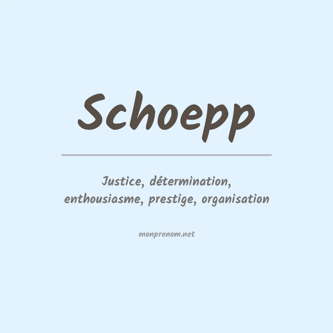 Prénom Schoepp