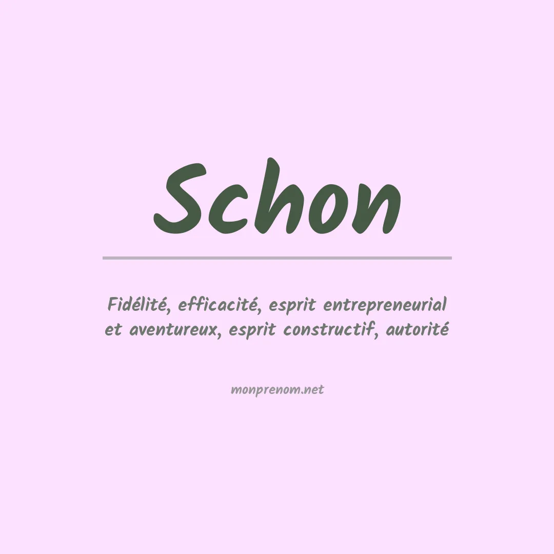 Prénom Schon