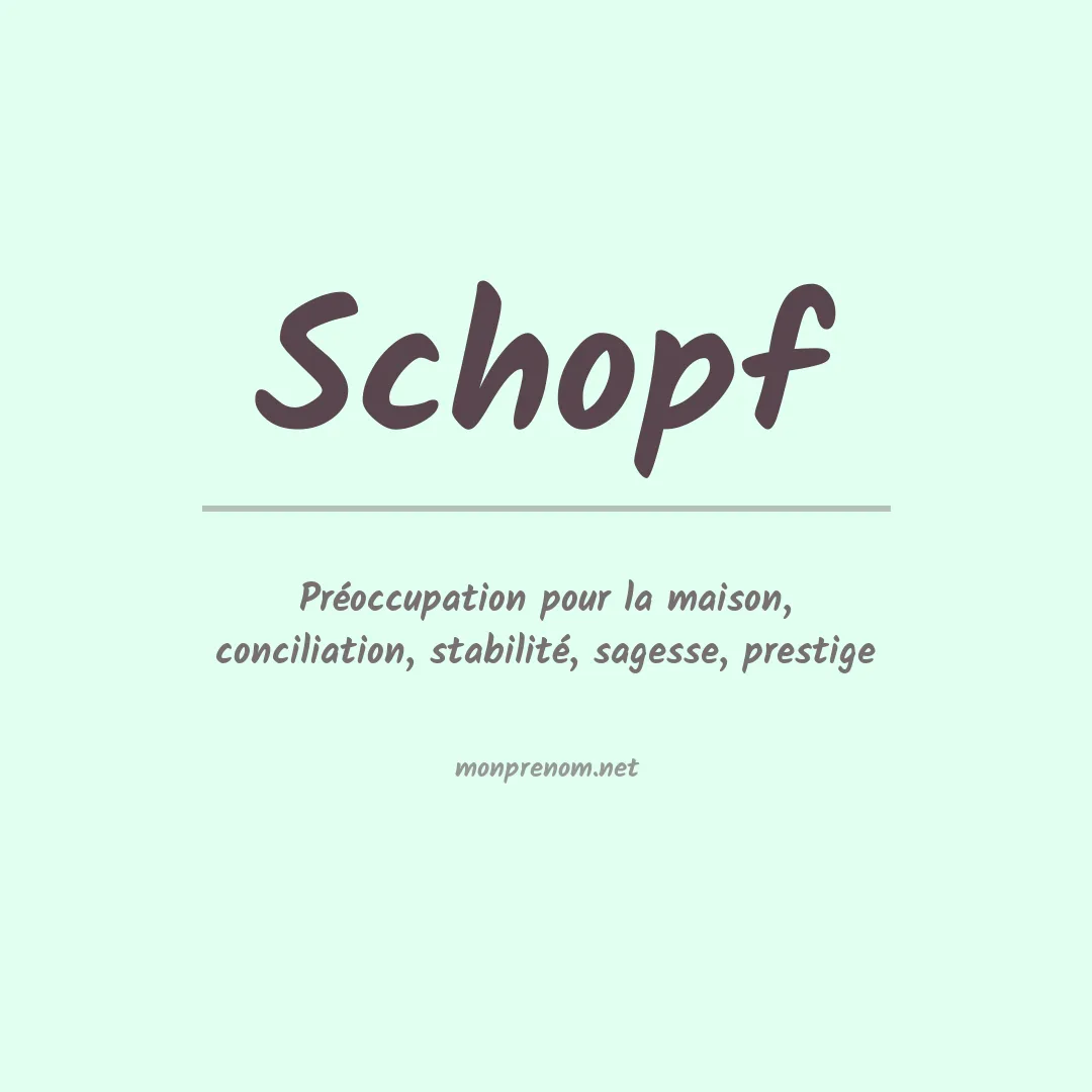 Prénom Schopf
