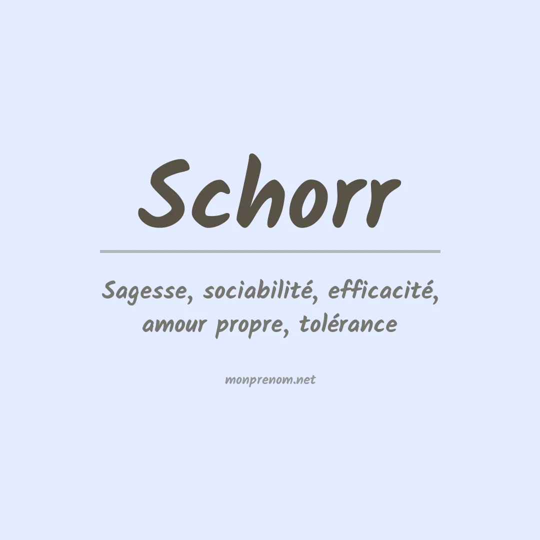 Prénom Schorr
