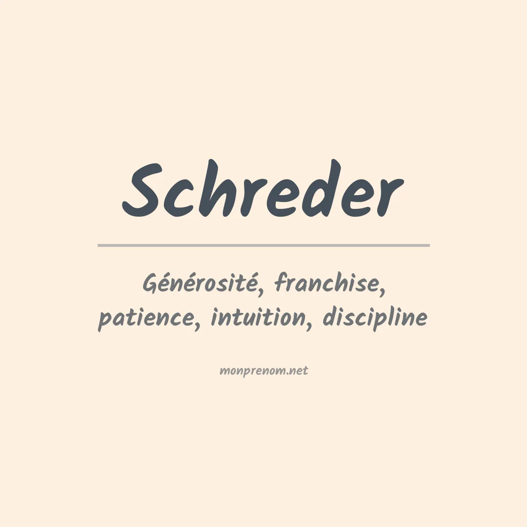 Prénom Schreder
