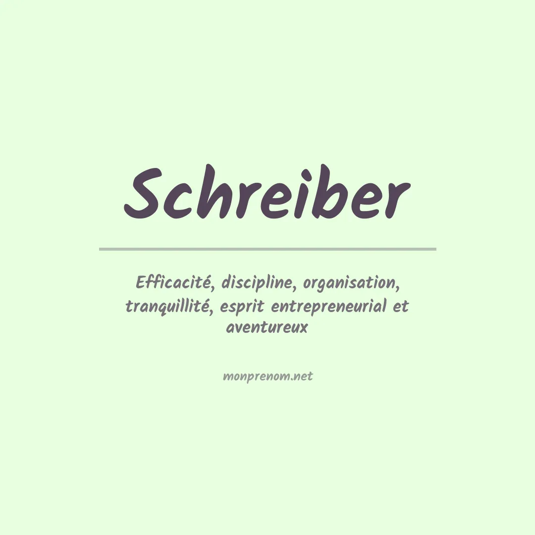Prénom Schreiber
