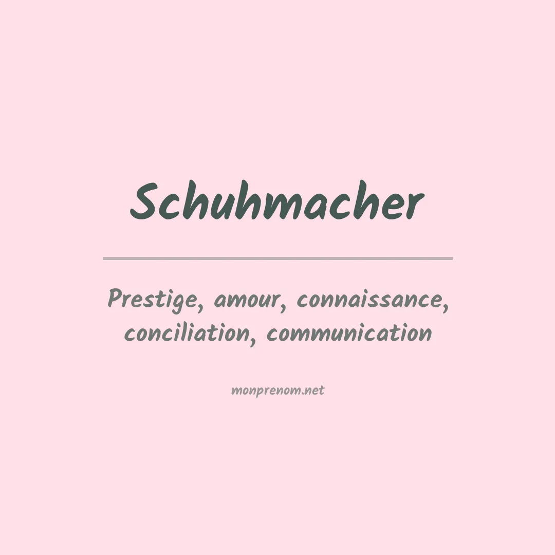 Prénom Schuhmacher