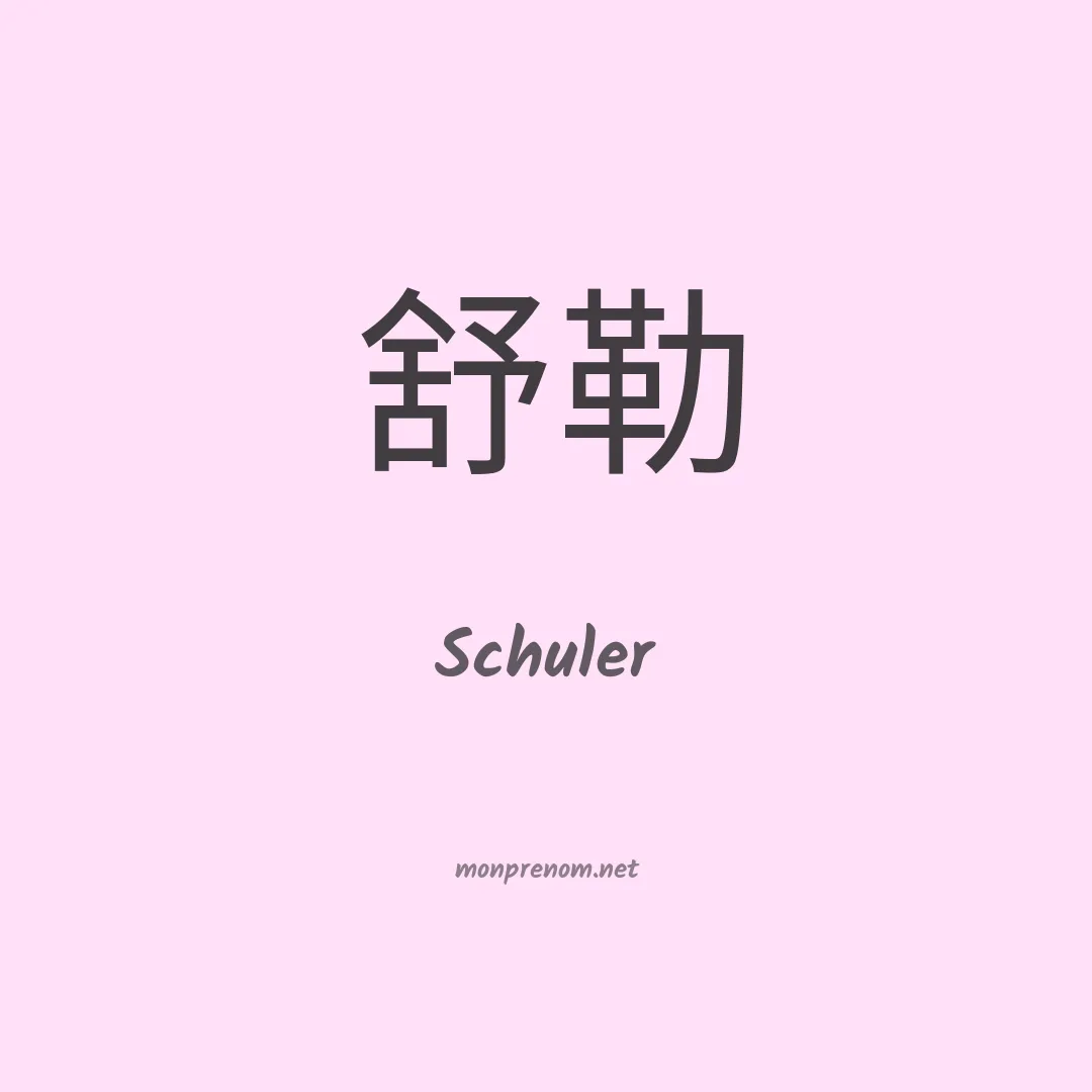 Schuler en chinois