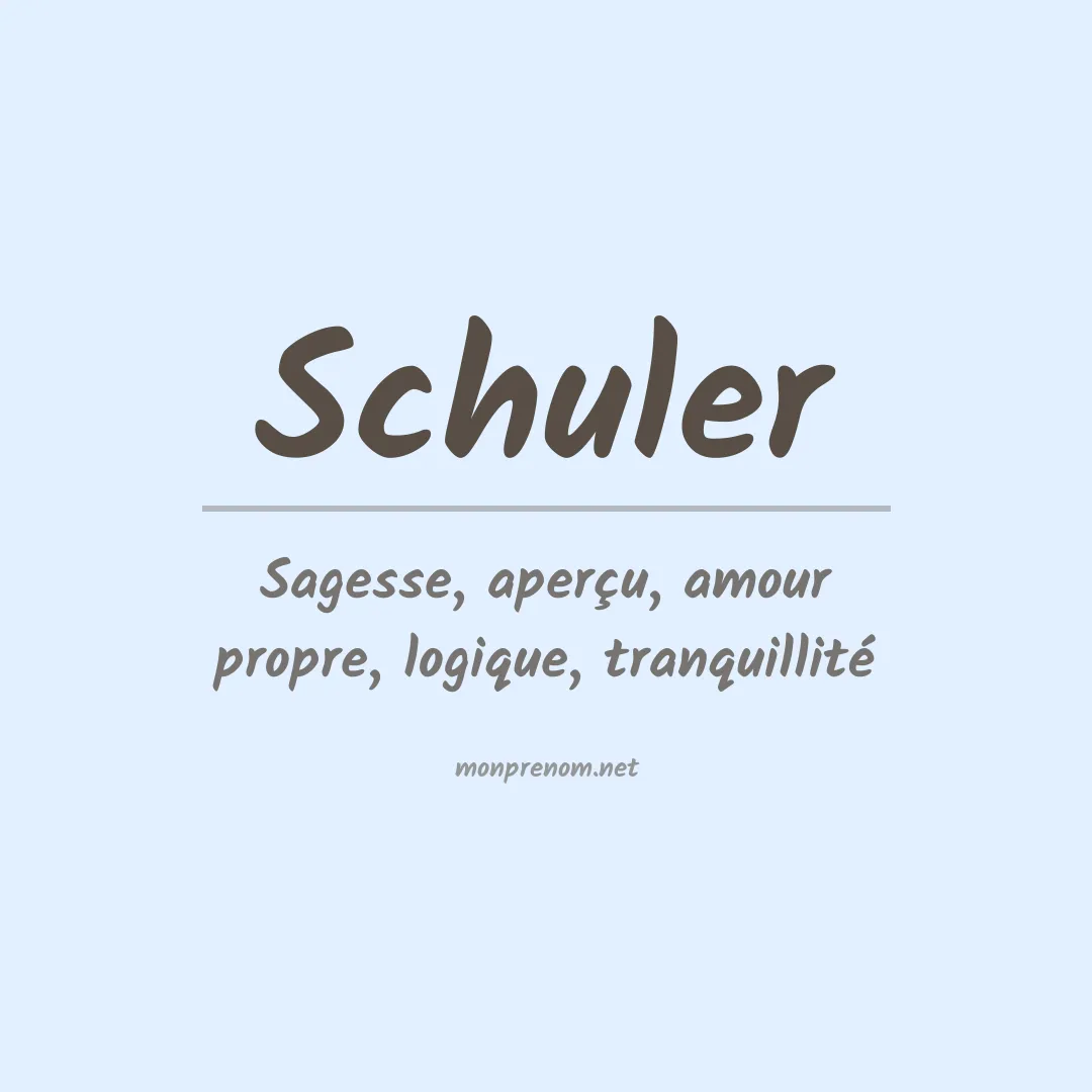 Prénom Schuler