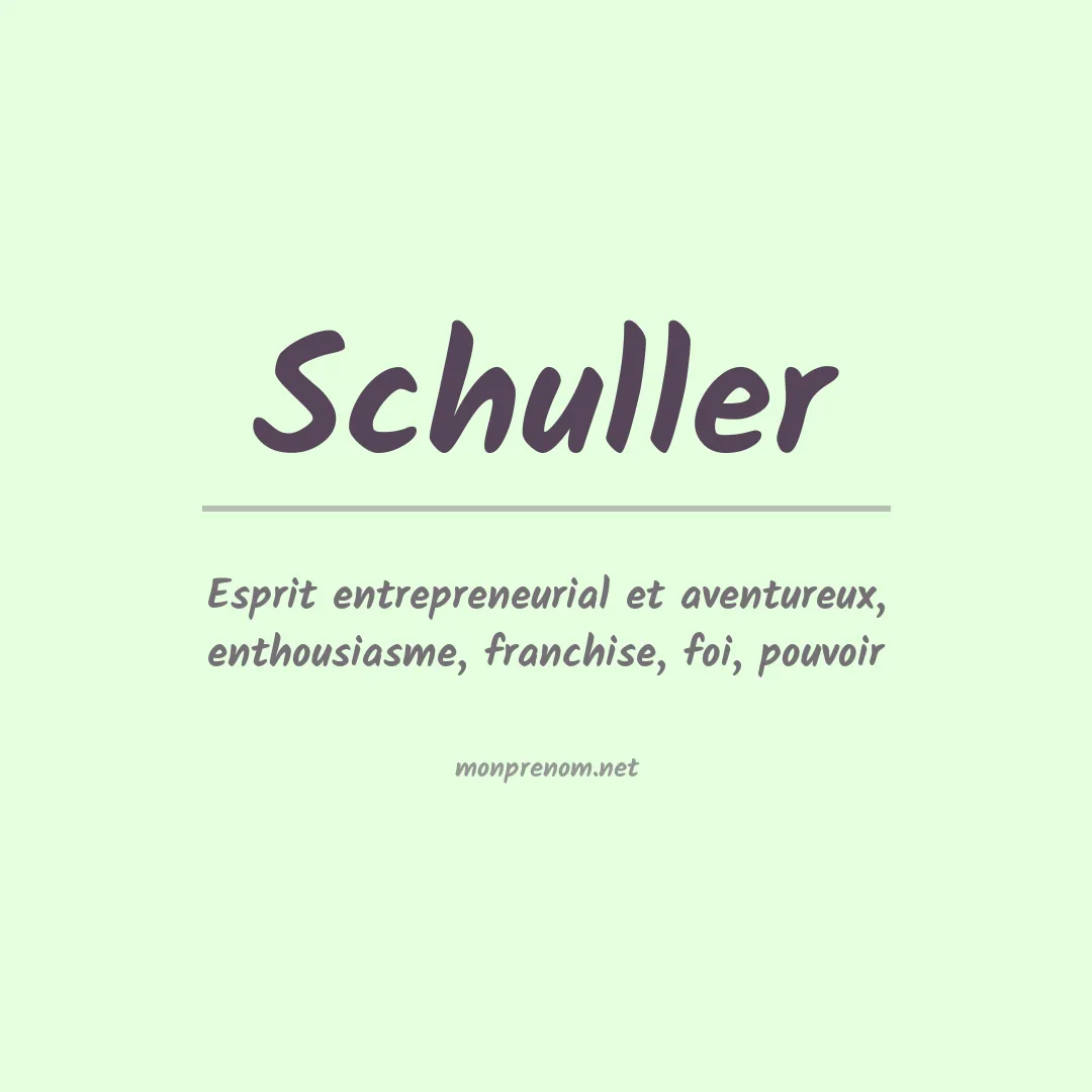 Prénom Schuller
