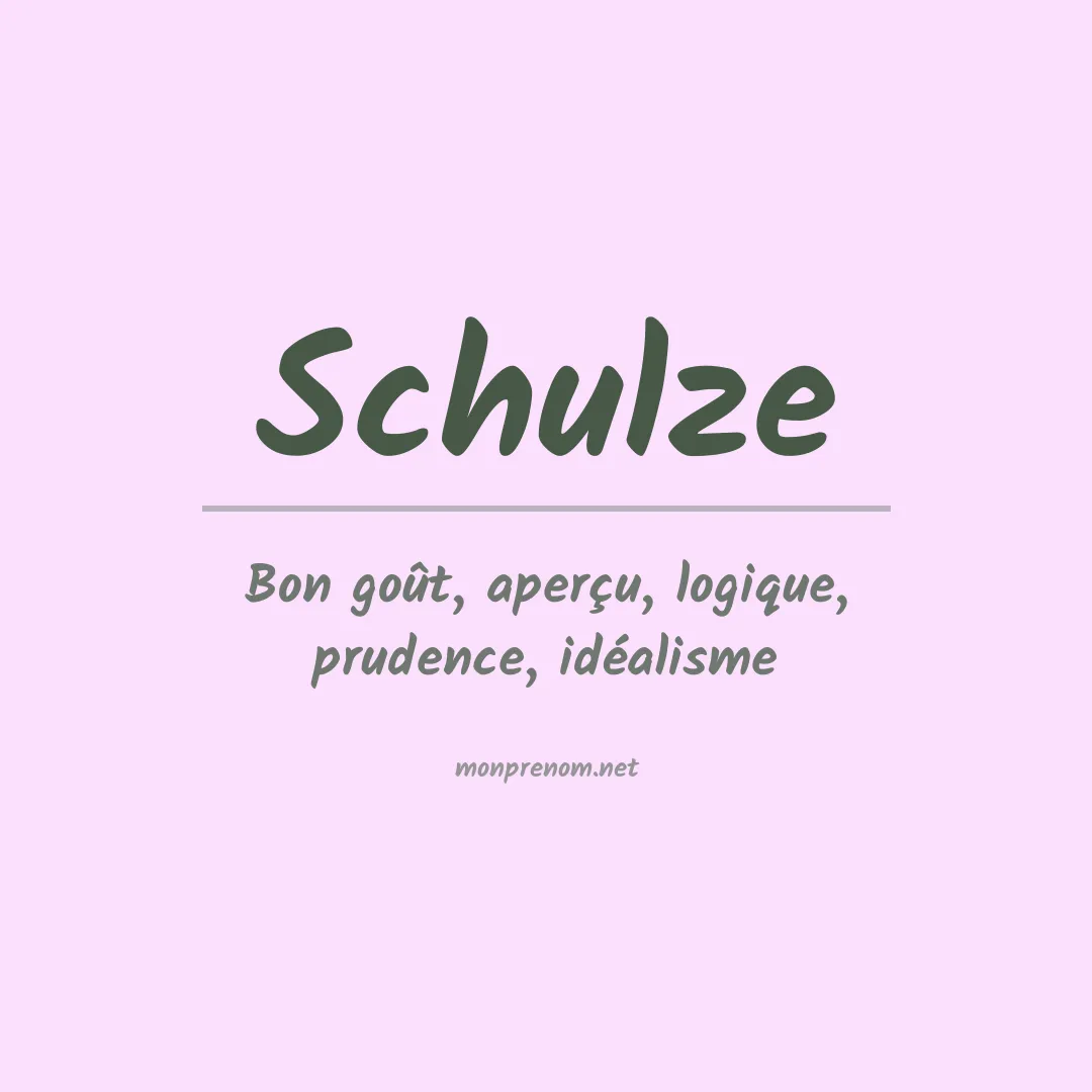 Prénom Schulze