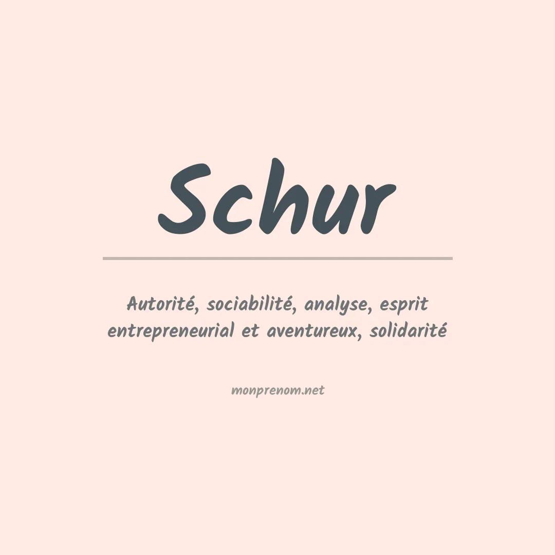 Prénom Schur