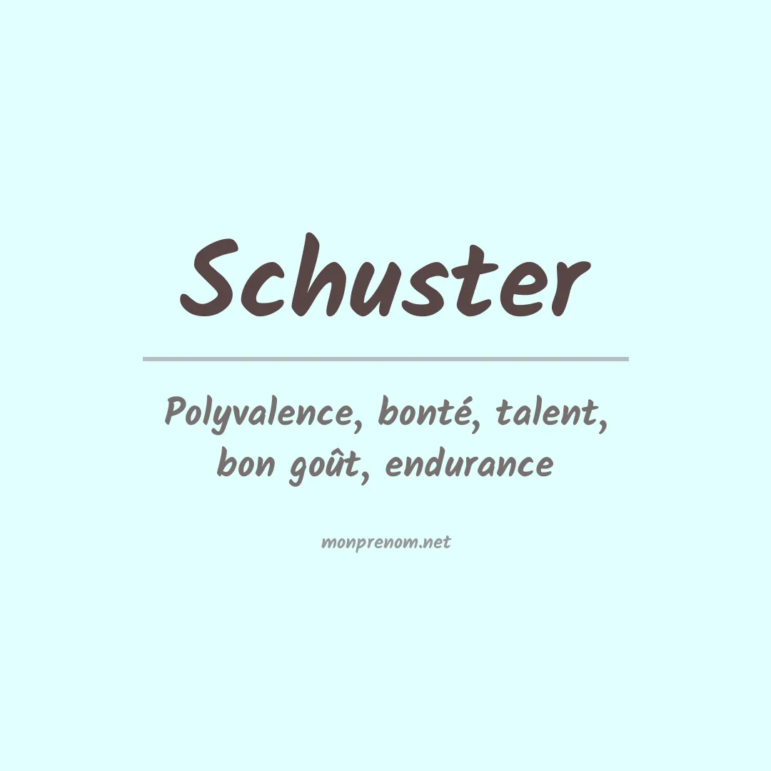 Prénom Schuster