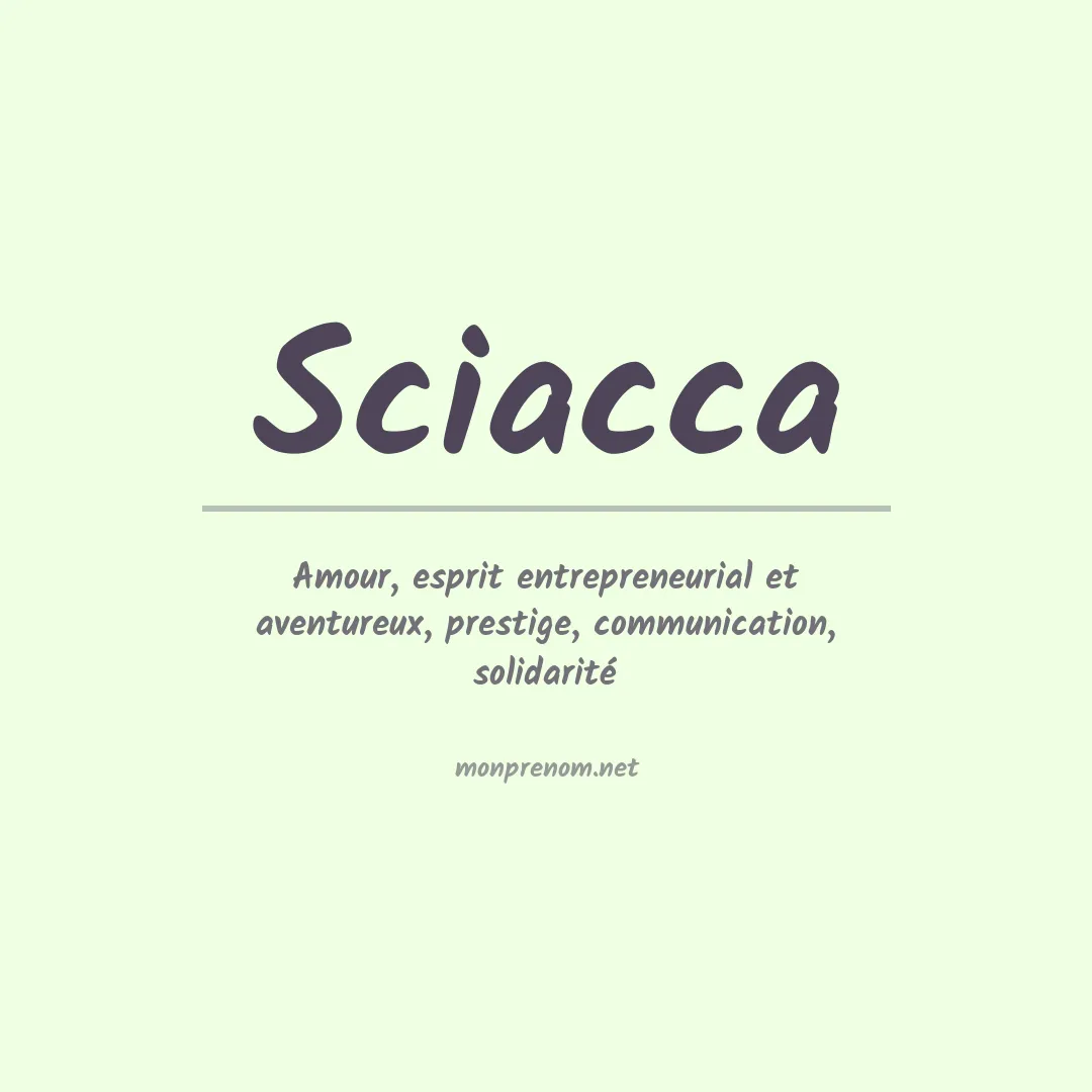 Prénom Sciacca
