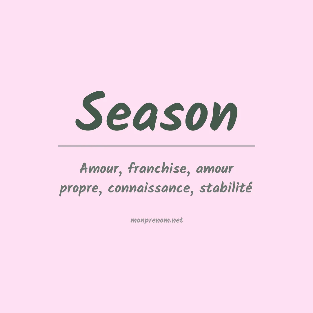 Signification du prénom Season