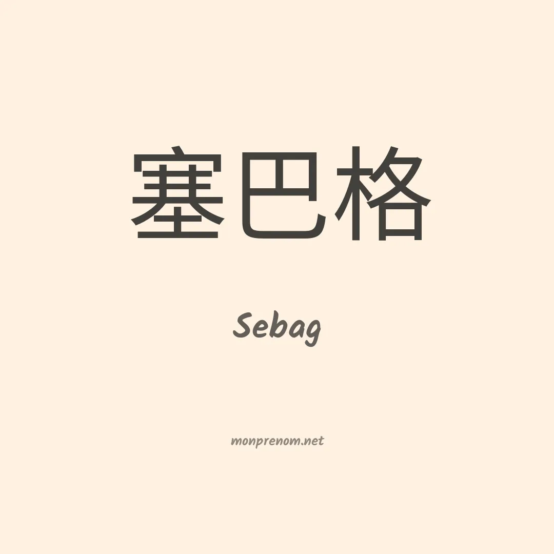 Sebag en chinois
