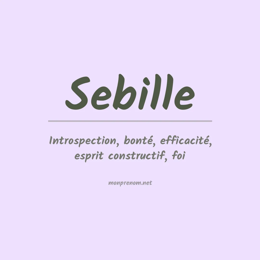 Signification du prénom Sebille